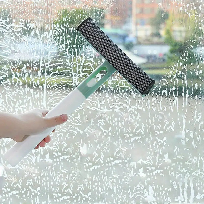 Limpiacristales 3 en 1 con Pulverizador y Limpiaparabrisas Doble Cara
